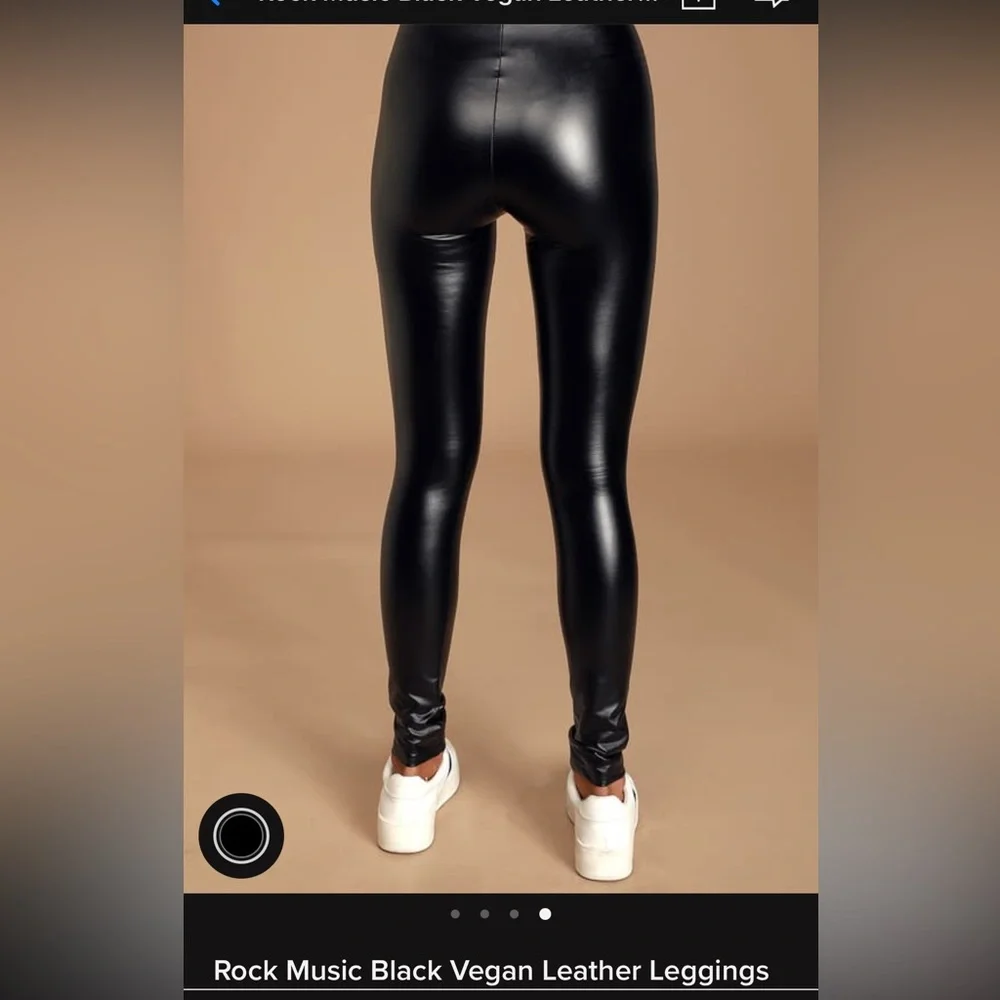 Lulu’s Vegan Leather Leggings - Picture 2 of 9
